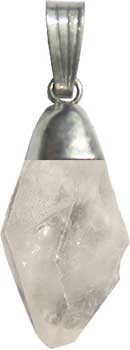 Clear Quartz untumbled pendant - Click Image to Close