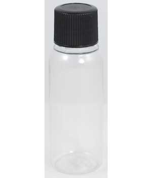 1oz Clear Plastic Bottle Ribbed Cap