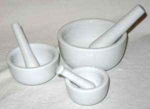 Mortar/Pestle Set of 3 White - Click Image to Close