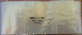 Ziplock Bags 3" x 12" 100/pkg Clear - Click Image to Close
