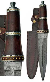 Dirk Wood Damascus athame - Click Image to Close