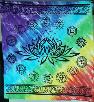 36" x 36" Chakra Lotus altar cloth - Click Image to Close