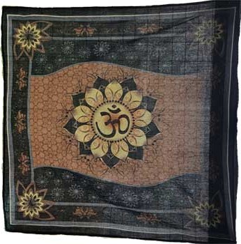 36" x 36" Om Lotus altar cloth - Click Image to Close