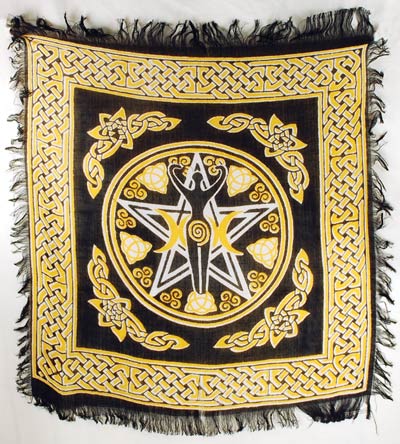 Pentagram Goddess altar cloth - Click Image to Close