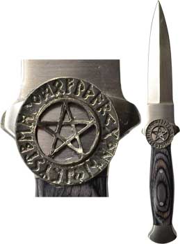 Rune Pentagram athame - Click Image to Close