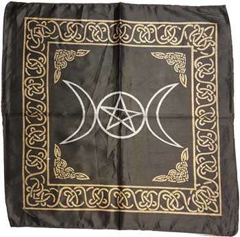 18"x18" Black rayon Triple Moon cloth
