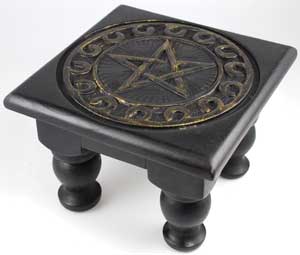 Small Square Pentagram altar table - Click Image to Close
