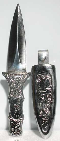 Engraved Silver Boot athame - Click Image to Close