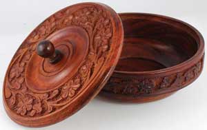 Wooden Ritual Bowl with Lid - Click Image to Close
