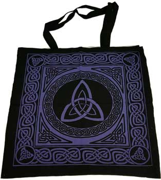 18" x 18" Triquetra purple/black tote bag - Click Image to Close