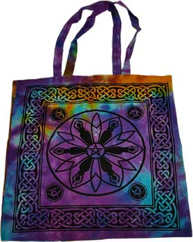 18" x 18" Goddess Pentagram Triquetra tote bag - Click Image to Close