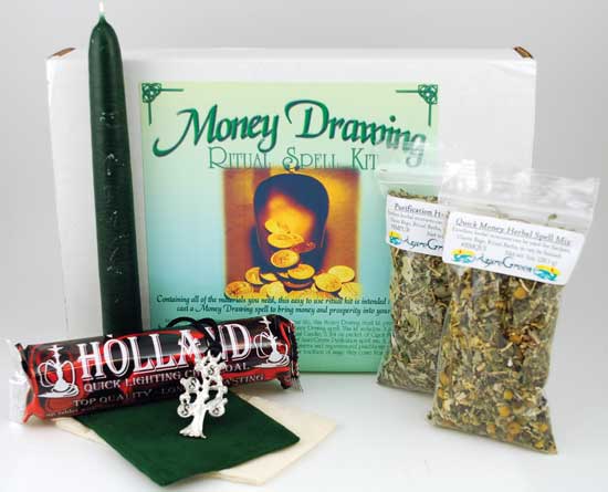 Money Drawing Boxed ritual kit - Click Image to Close