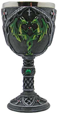 Green Dragon chalice 7 1/4" - Click Image to Close