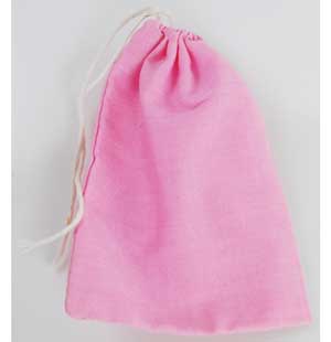 Pink Cotton Bag 3" x 4" - Click Image to Close