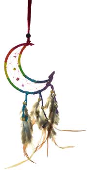 3" Crescent Moon dream catcher - Click Image to Close