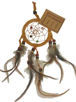 2 1/2" Brown dream catcher - Click Image to Close