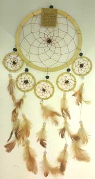 6 1/4" Tan dream catcher - Click Image to Close