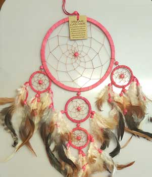 6 1/4" Fuchsia dream catcher - Click Image to Close