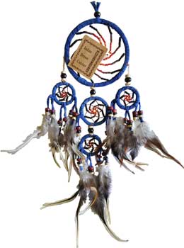 3 1/2 Blue dream catcher - Click Image to Close