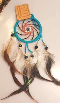 3" Turquoise dream catcher - Click Image to Close