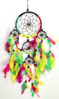 4 1/2" 5 Ring dream catcher - Click Image to Close