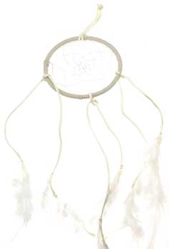 White dream catcher 4"