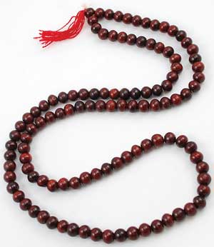 Large Red Sandalwood Mala 7mm - Click Image to Close