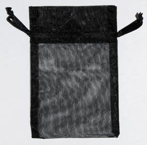 2 3/4" x 3" Black organza - Click Image to Close