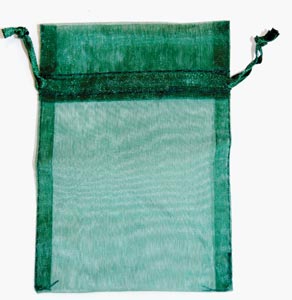 2 3/4" x 3" Green organza - Click Image to Close