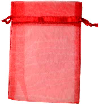 2 3/4" x 3" Red organza - Click Image to Close