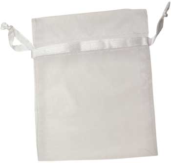 2 3/4" x 3" White organza