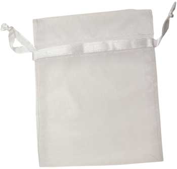 4" x 5" White organza - Click Image to Close