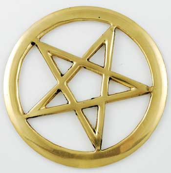 Brass Cut-Out Pentagram 3" - Click Image to Close
