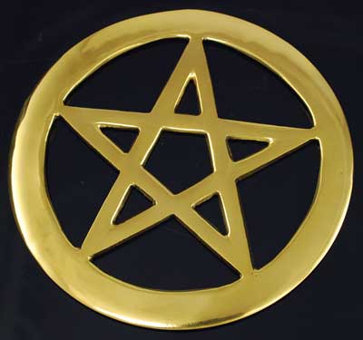 Brass Cut-Out Pentagram 4" - Click Image to Close