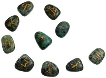 African Turquoisre rune set