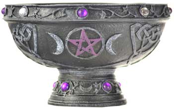 Pentagram, Triple Moon Scrying Bowl - Click Image to Close
