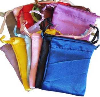 12 pk 2 3/4" x 3" Satin pouches mixed colors - Click Image to Close