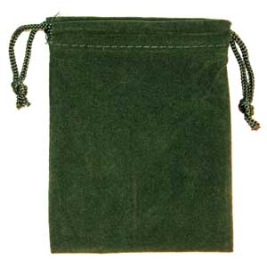 Bag Velveteen: 3 x 4 Green - Click Image to Close