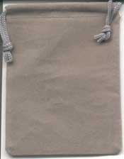 Bag Velveteen 3 x 4 Grey - Click Image to Close
