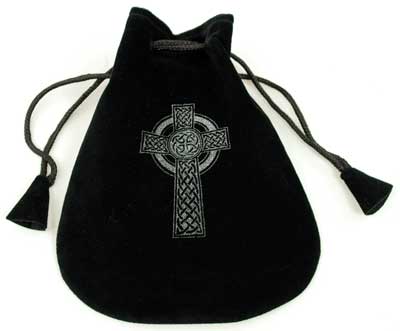 Celtic Cross Velveteen Bag - Click Image to Close