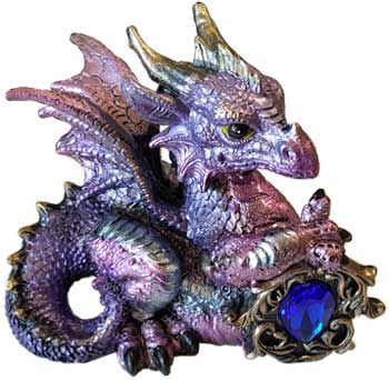 Blue Dragon w/ Stone 4" - Click Image to Close