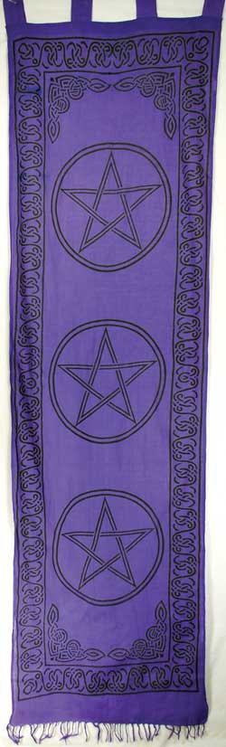 Three Pentagrams Curtain pair (22"x72") - Click Image to Close