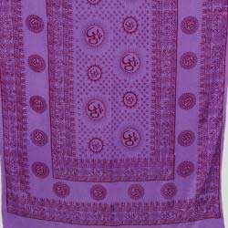 Om 44"x 87" purple prayer shawl - Click Image to Close