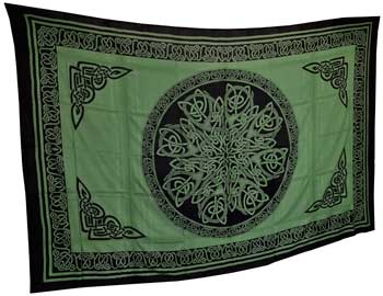 Celtic Knot 72"x108" green, black - Click Image to Close