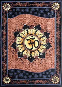 58" x 82" Om Lotus tapestry