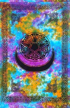 60" x 90" Pentagram with Moon tapestry
