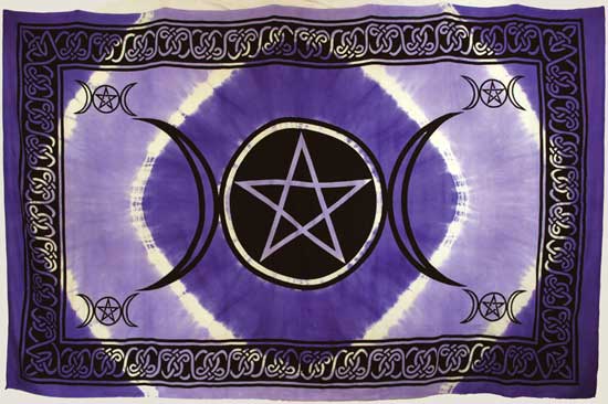 Purple Triple Moon Pentagram (72" x 108") - Click Image to Close