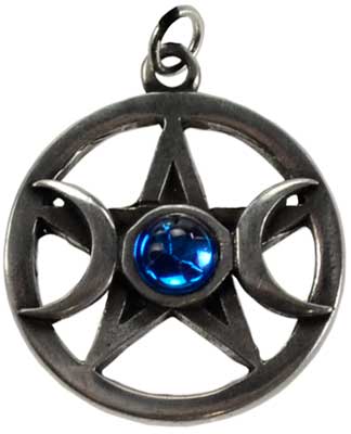 Pentagram & Moons pewter - Click Image to Close